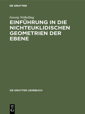 cover image of Einführung in die nichteuklidischen Geometrien der Ebene